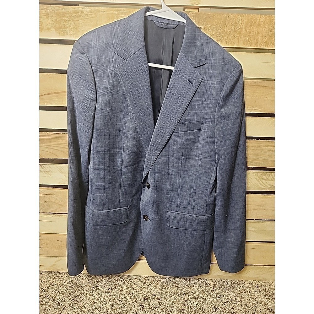 Bonobos Men's Navy Suit Single-Breasted Notch Lapel Two-Button Blazer Coat